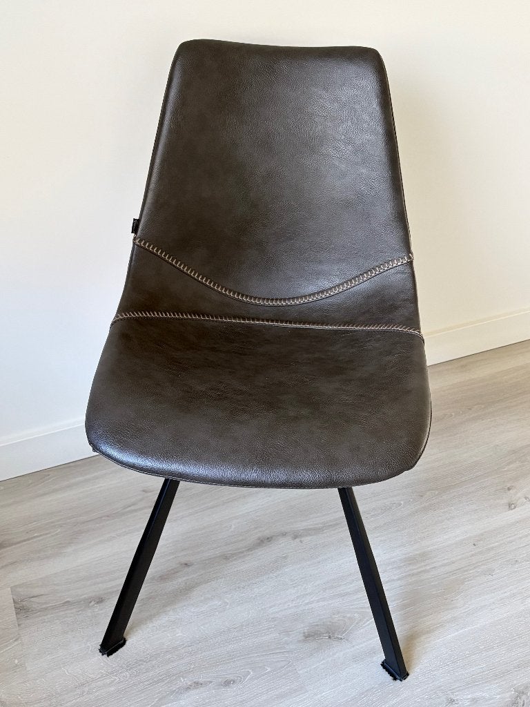 6 z.g.a.n. eetkamer stoelen van Goossens wonen model Point, Maison & Meubles, Comme neuf, Brun, Enlèvement, Cinq, Six Chaises ou plus