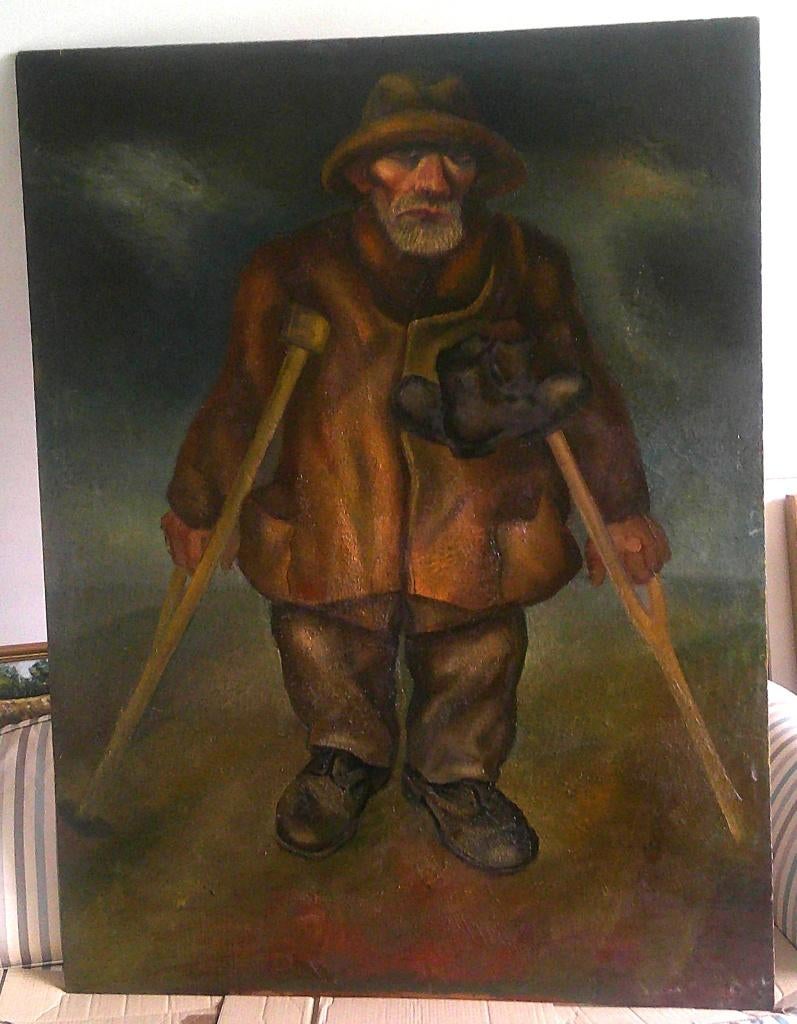GRAND - Homme marchant avec béquilles - C. de Moor 1899-1981, Enlèvement