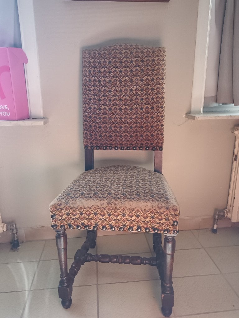 8 stoelen in massief eikenhout, Ophalen