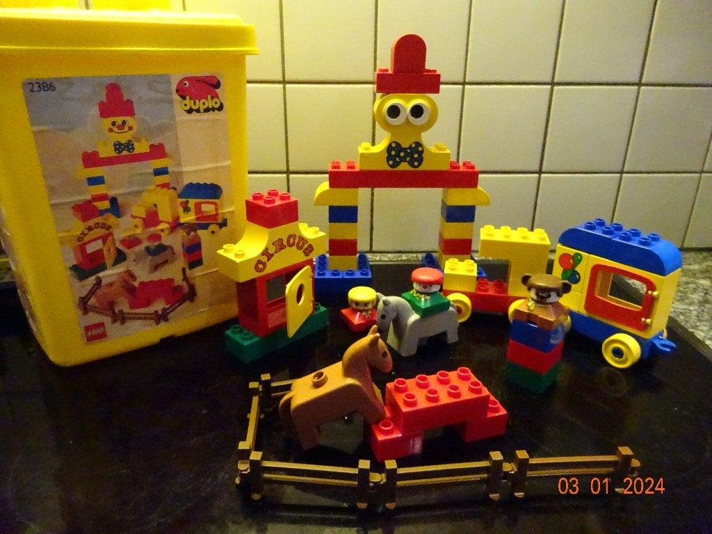 2386 LEGO Duplo Circus emmer*VINTAGE* uitgave 1991, Ophalen of Verzenden, Duplo