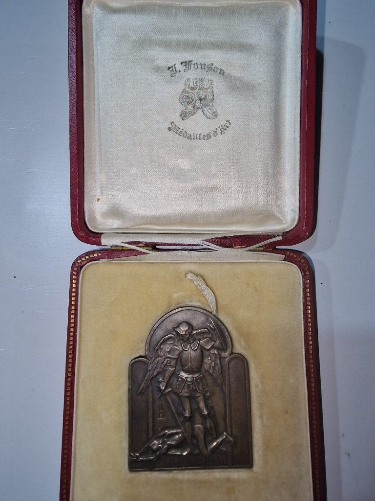 Petite plaque de Bruxelles 1940, Timbres & Monnaies, Enlèvement ou Envoi, Bronze