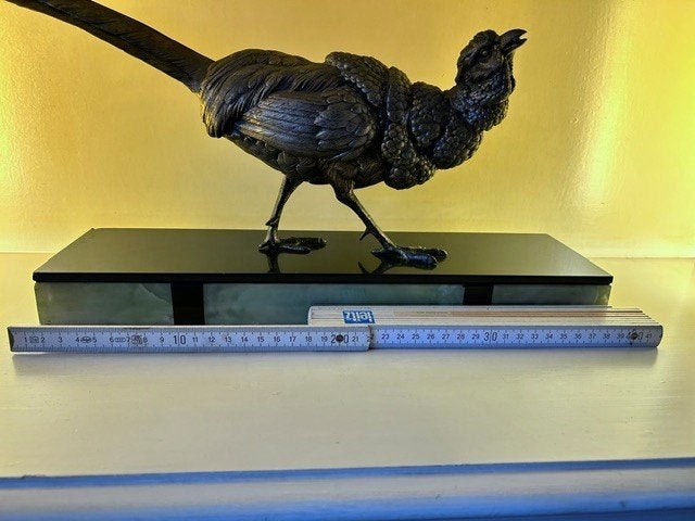 Xl Antoine-Louis Barye Faisan Art Déco des années 1930, Antiquités & Art, Enlèvement, Bronze