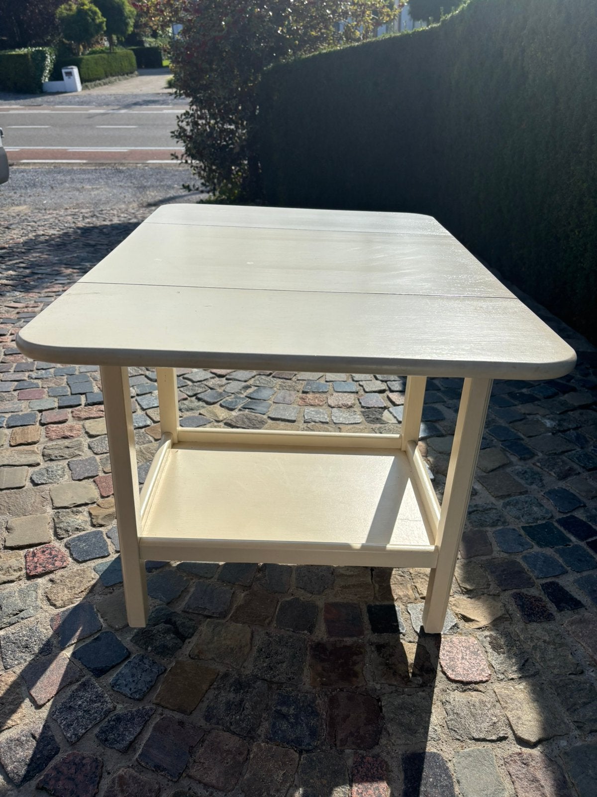 Massieve houten klaptafel, Gebruikt, Vintage, 55 tot 75 cm, Rechthoekig