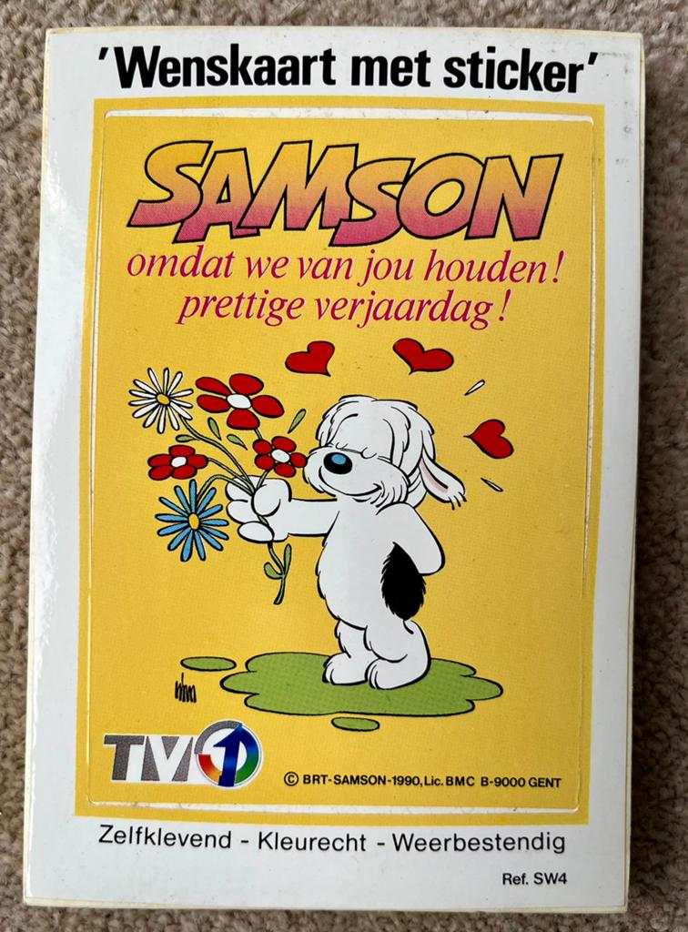Billet Samson 1990 TV1/ BRT avec autocollant, Enfants & Bébés, Accessoires de mode pour enfants, Comme neuf, Enlèvement ou Envoi