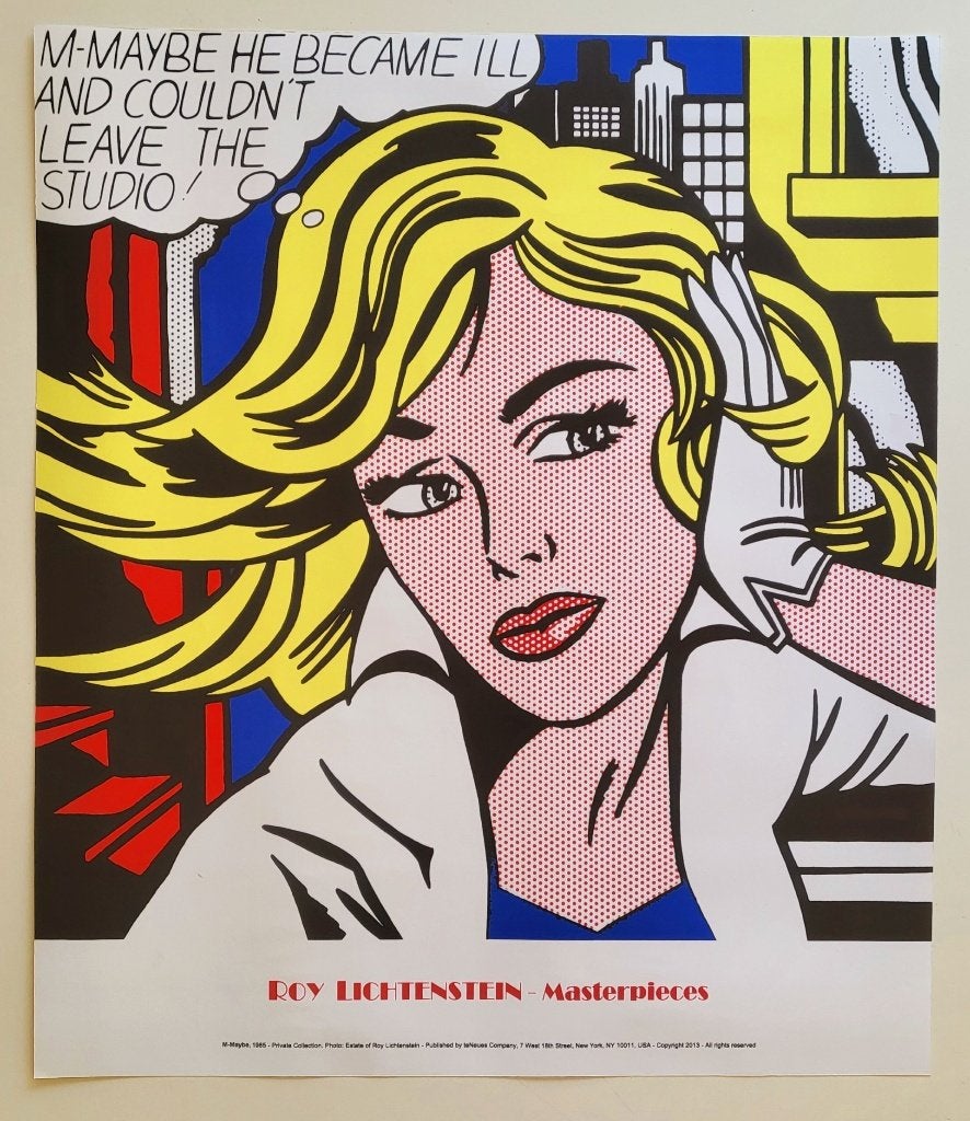 Roy Lichtenstein - M-Maybe..., 1965 - Big Size XL - Offset, Antiek en Kunst, Kunst | Litho's en Zeefdrukken, Verzenden