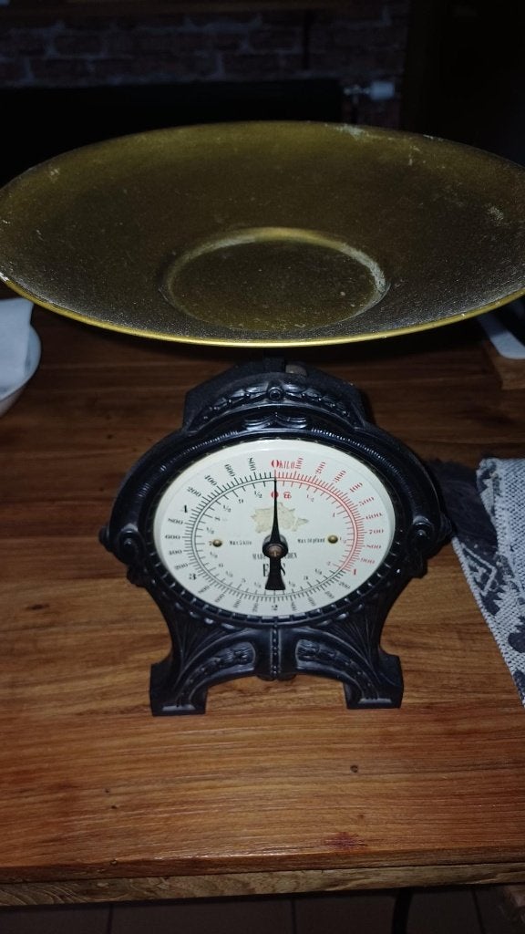 vintage weegschaal, Elektronische apparatuur, Weegschalen, Ophalen, Keukenweegschaal, Analoog, Fijner dan 1 gram