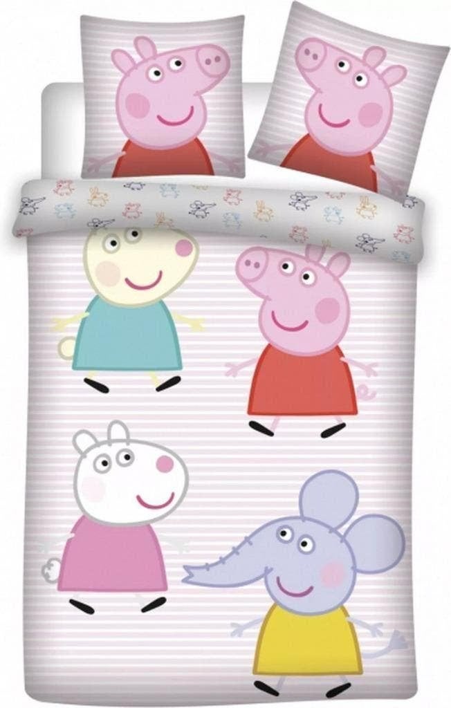 Peppa Pig Baby / Peuter Dekbedovertrek 100 x 135 cm - Katoen, Dekbedovertrek, Nieuw, Ophalen of Verzenden, Dubbelzijdig