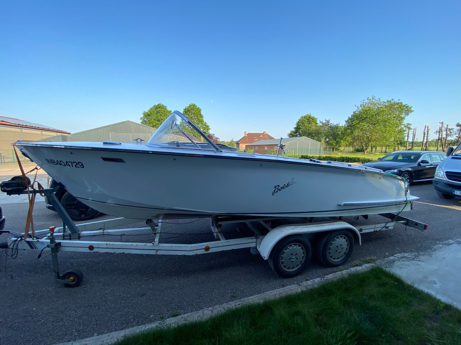Stallingstrailer in goeie staat - dubbelas 6m, Watersport en Boten, Speedboten, Ophalen, Gebruikt, Overige merken