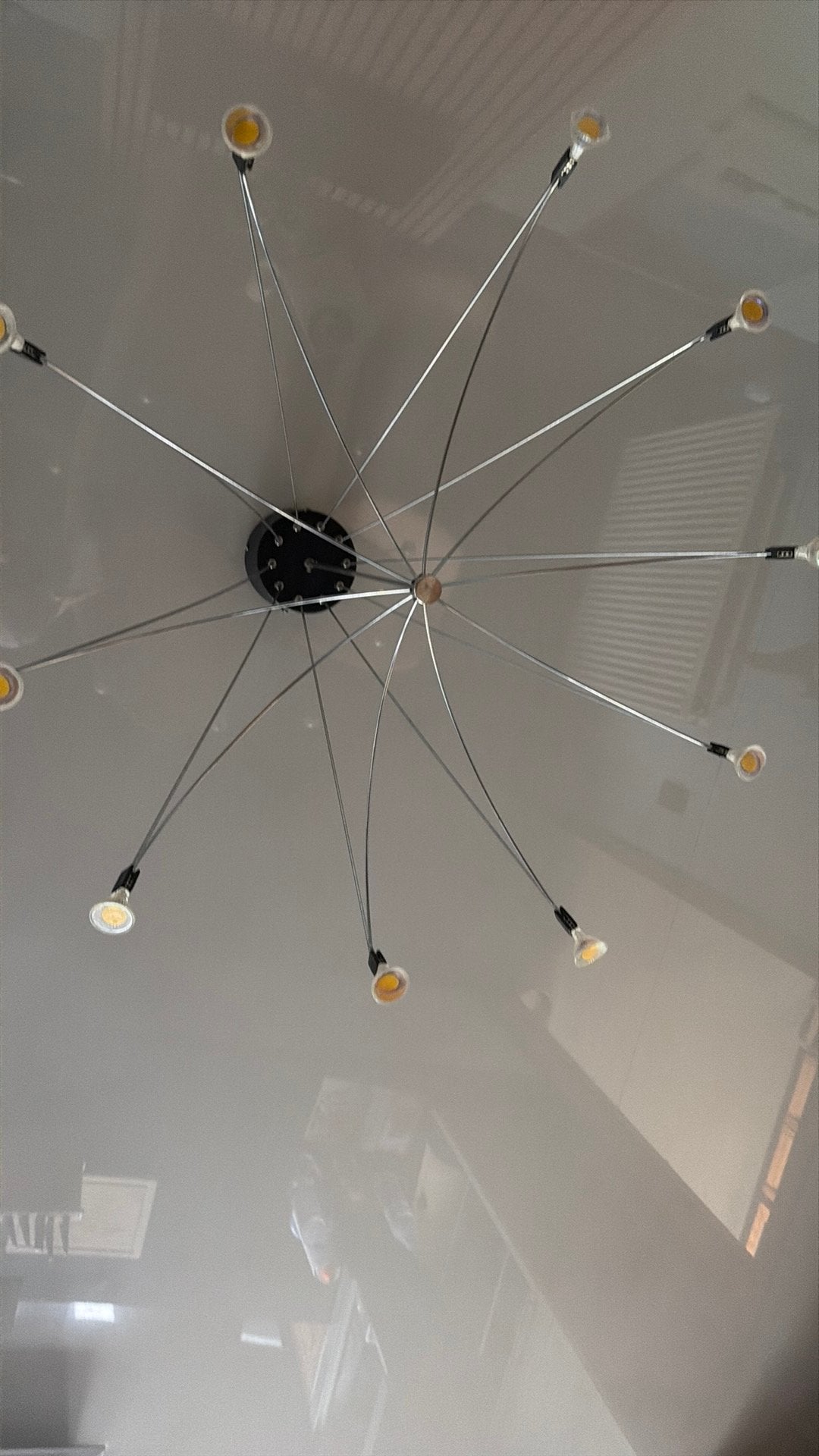 Luminaire rond avec de petites lumières LED, Argenté, Enlèvement, Comme neuf