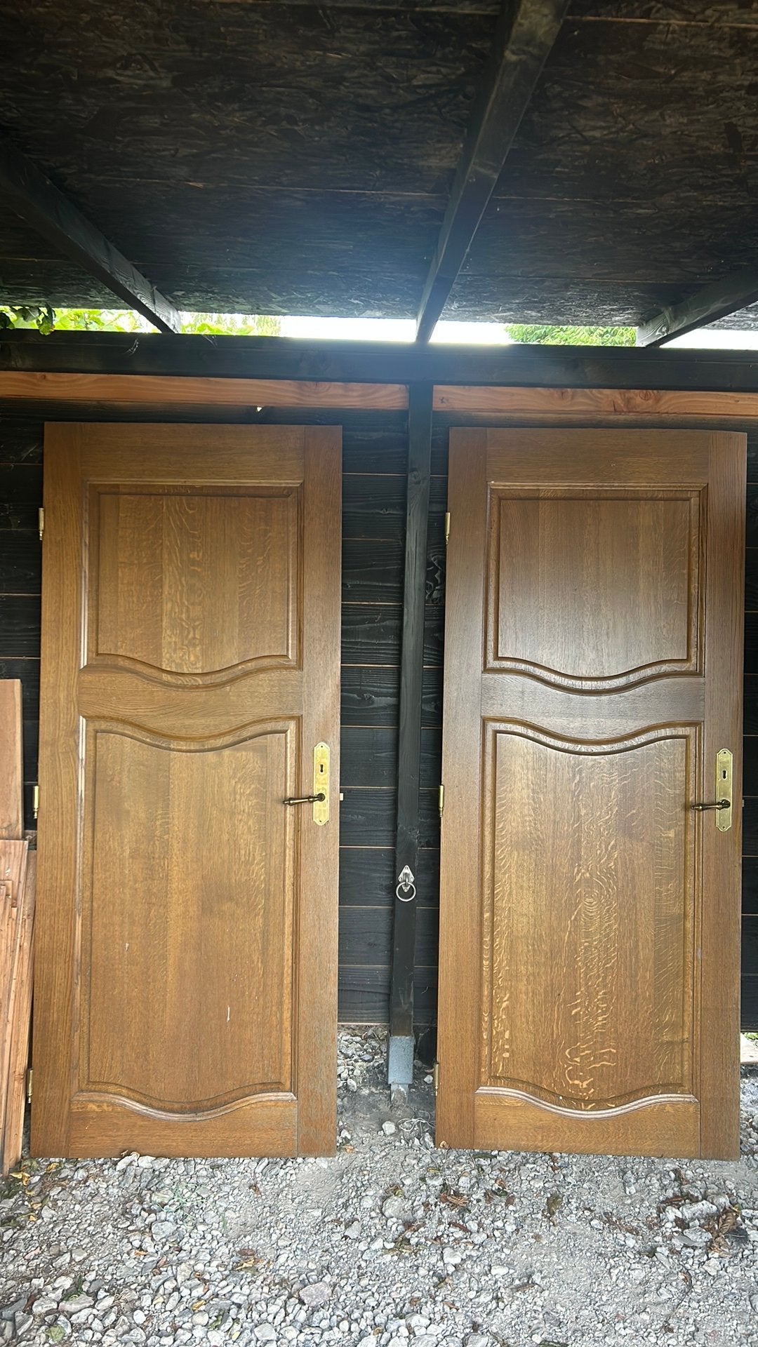 Deux portes complètement anciennes, Enlèvement, 80 à 100 cm, Bois, 200 à 215 cm