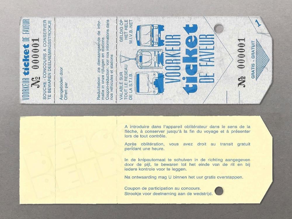 MIVB · Speciaal ticket nr. 000001 [ZELDZAAM], Ophalen of Verzenden, Nieuw