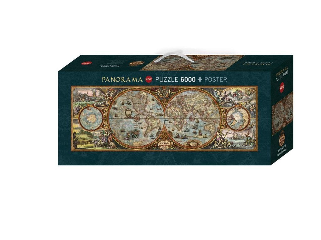 Puzzle Heye Map Art Hemisphere Map, 6000 pièces, Enlèvement ou Envoi, Plus de 1 500 pièces, Neuf, Puzzle