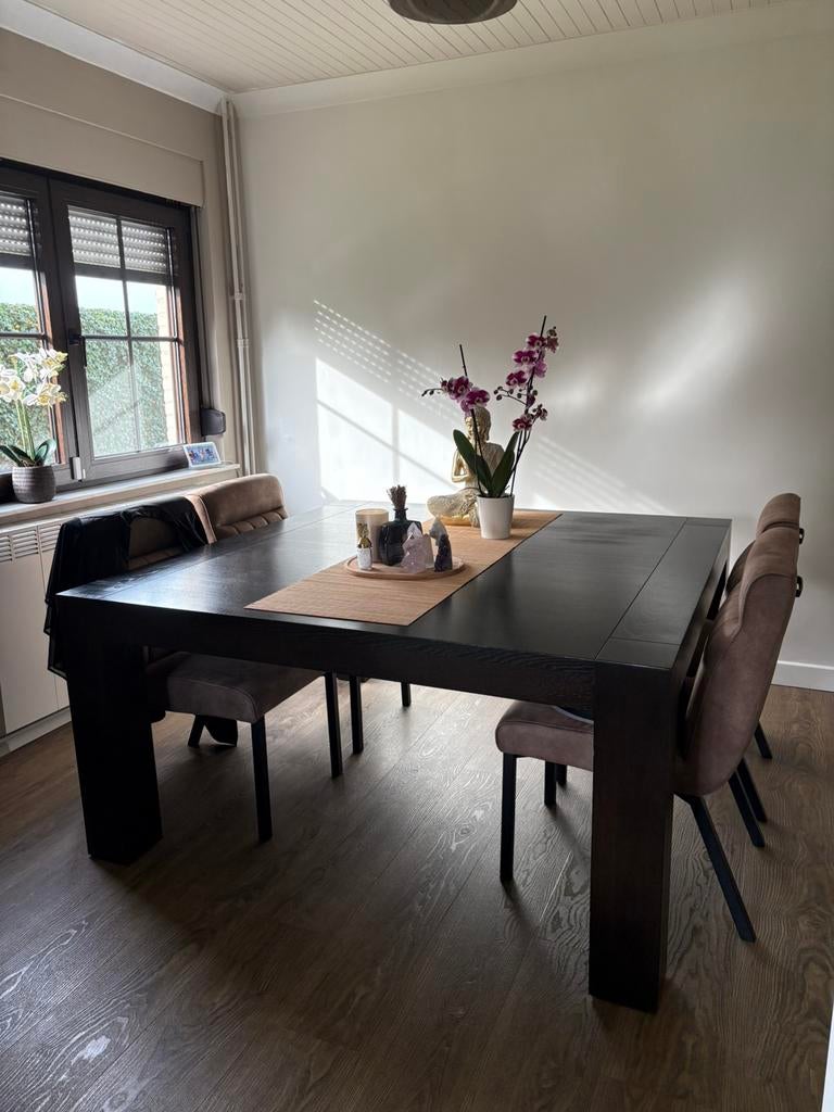 Eettafel Eik, Huis en Inrichting, Tafels | Eettafels, Ophalen, Zo goed als nieuw, Vierkant