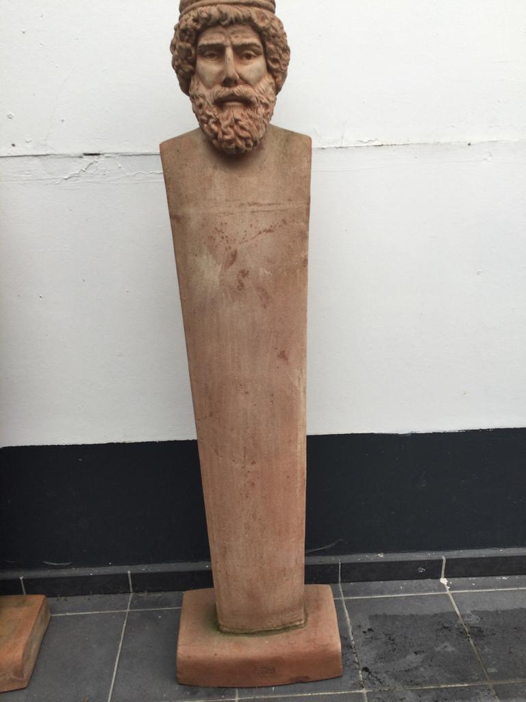 Terracotta beeld 2 - 152 cm hoog -  zeer goede staat, Ophalen of Verzenden, Zo goed als nieuw, Overige materialen, Overige typen