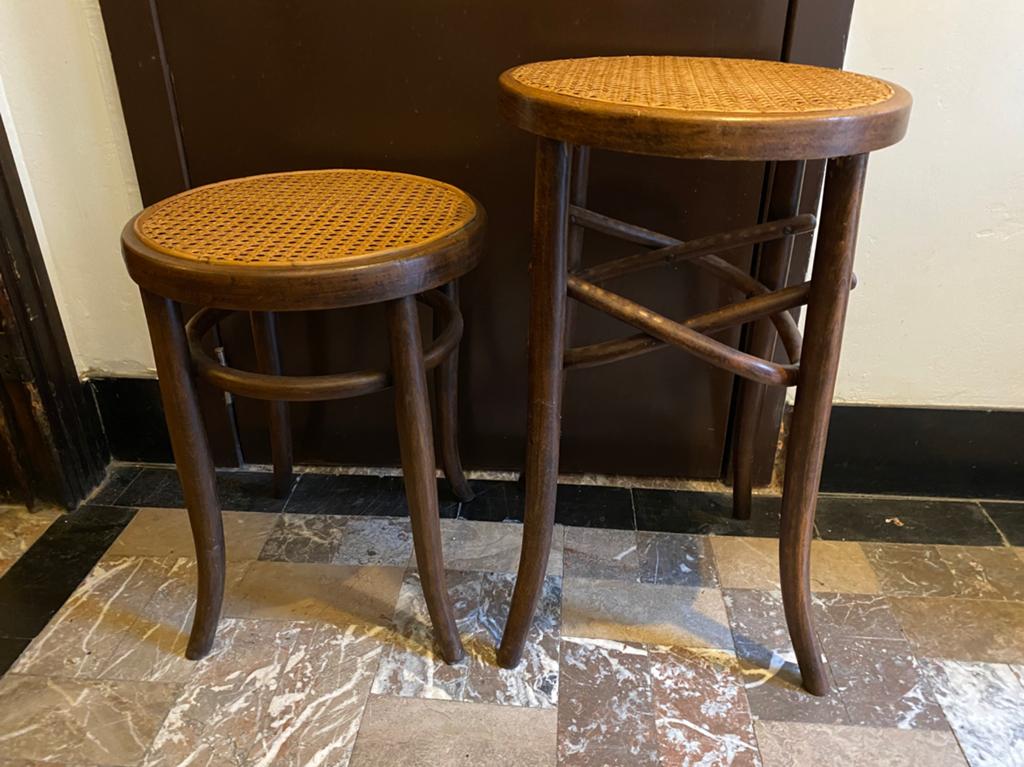 Thonet, 2 antieke krukken uit 1900, stokstok, perfecte staat, Ophalen