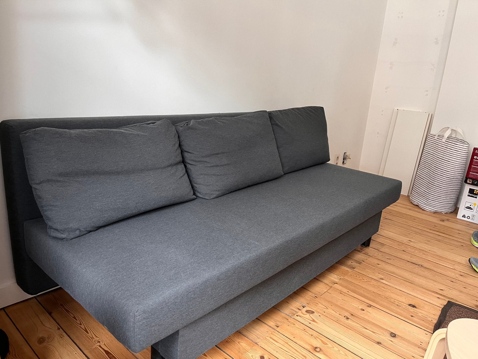 Älvdalen - Canapé 3 places convertible, Huis en Inrichting, Slaapkamer | Slaapbanken, Ophalen, Zo goed als nieuw, Grijs, Overige maten
