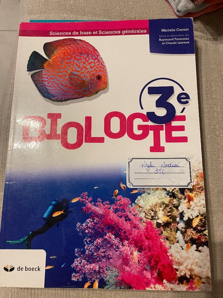 Manuel de biologie 3 eme année, Enlèvement, Utilisé, Secondaire, Biologie
