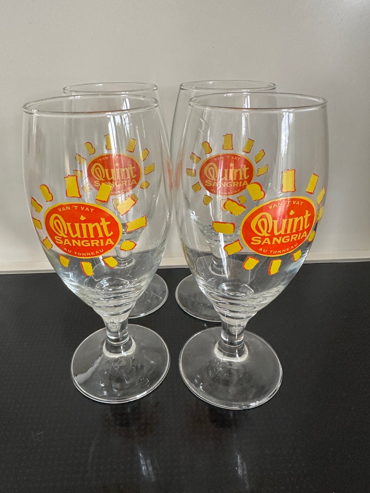 4 Quint glazen, Verzamelen, Ophalen, Gebruikt, Glas of Glazen, Overige merken