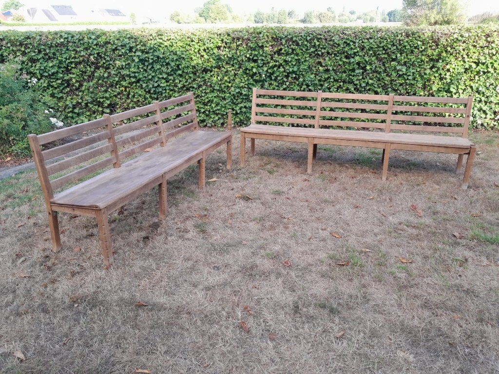eiken zitbanken, Huis en Inrichting, Ophalen, Gebruikt, Hout