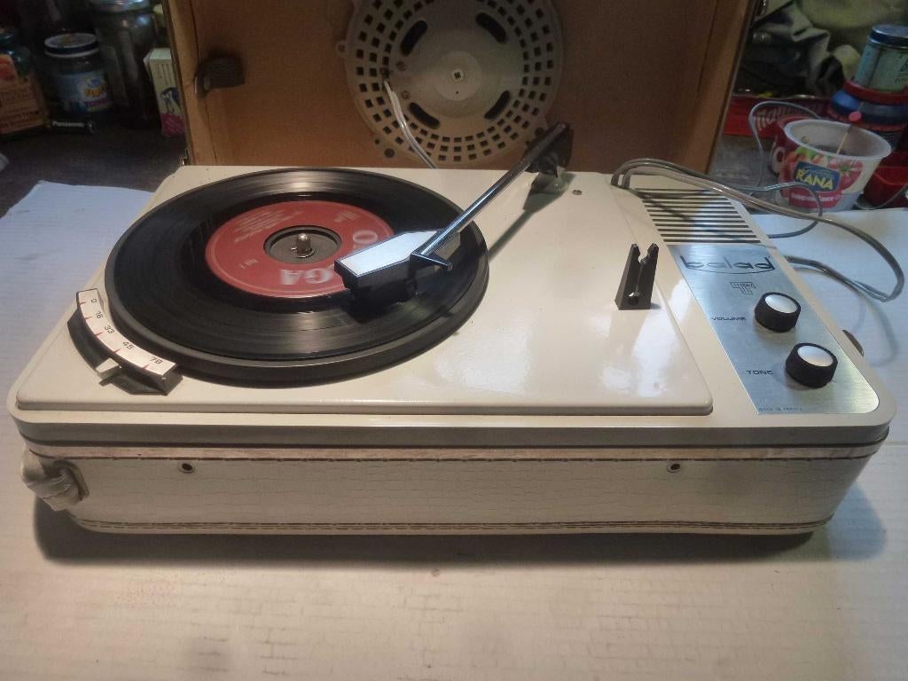 tourne disque portatif  TEPPAZ  BALAD(n8)  Blanc Croco, Enlèvement ou Envoi, Reconditionné, Tourne-disque, Autres marques