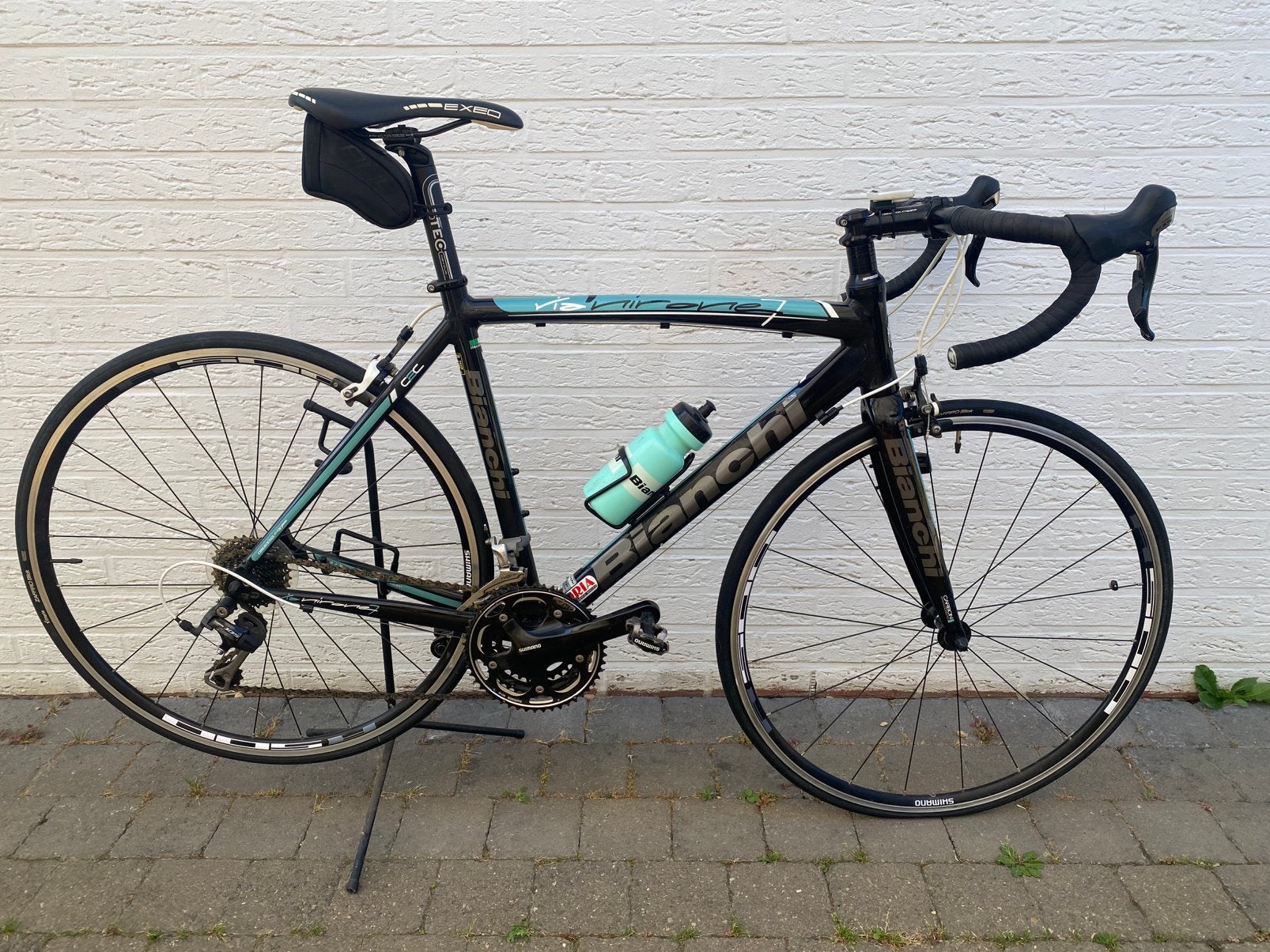 Vélo de route Bianchi noir et vert taille 55 (medium), Enlèvement, Comme neuf, Carbone