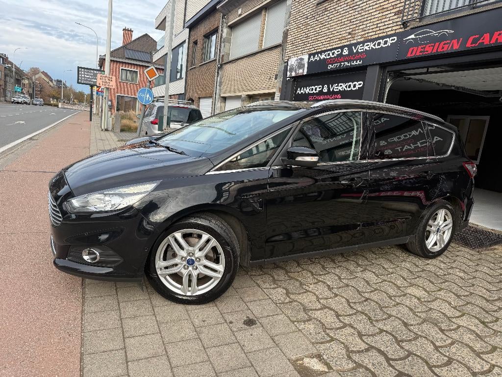 Ford S-Max 2.0TDCI 150pk Titanium VOLLEDIG Navi Leder, Auto's, Ford, Euro 5, Monovolume, Zwart, Zwart
