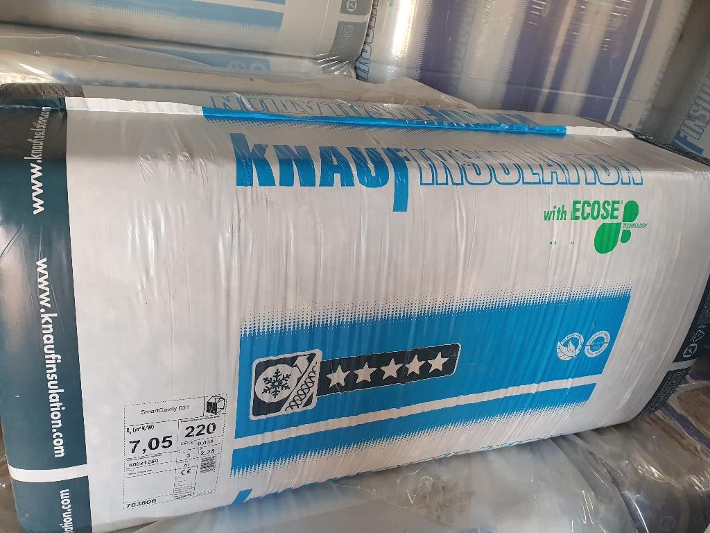 Glaswol isolatie rollen van 2-22cm vanaf 1€ per m², Dakisolatie, Nieuw, 15 m² of meer, Glaswol