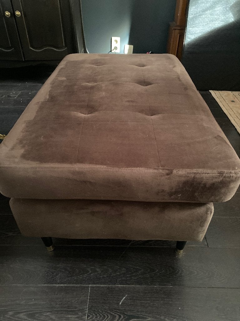 Pouf en velours marron (Daniel Hechter), Enlèvement