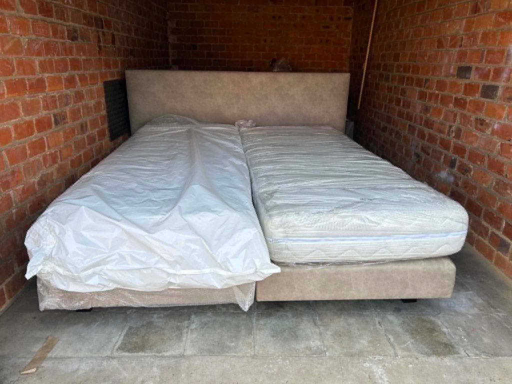 Tweepersoons boxspring 180 x 220 cm, Enlèvement, Utilisé, 180 cm, Deux personnes