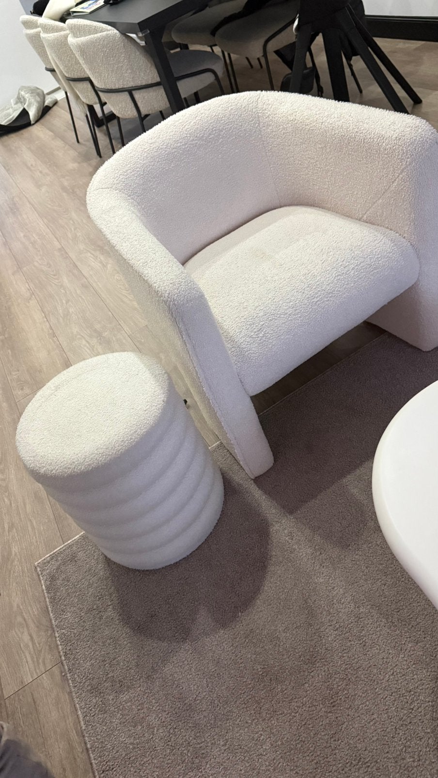 Fauteuil teddy wit incl Gratis poefje., Enlèvement, Comme neuf