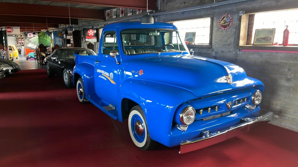 Ford f 100 1952 full restauratie 1600 km oltimer belgische W, Auto's, Automaat, Achterwielaandrijving, Bedrijf, Grijs