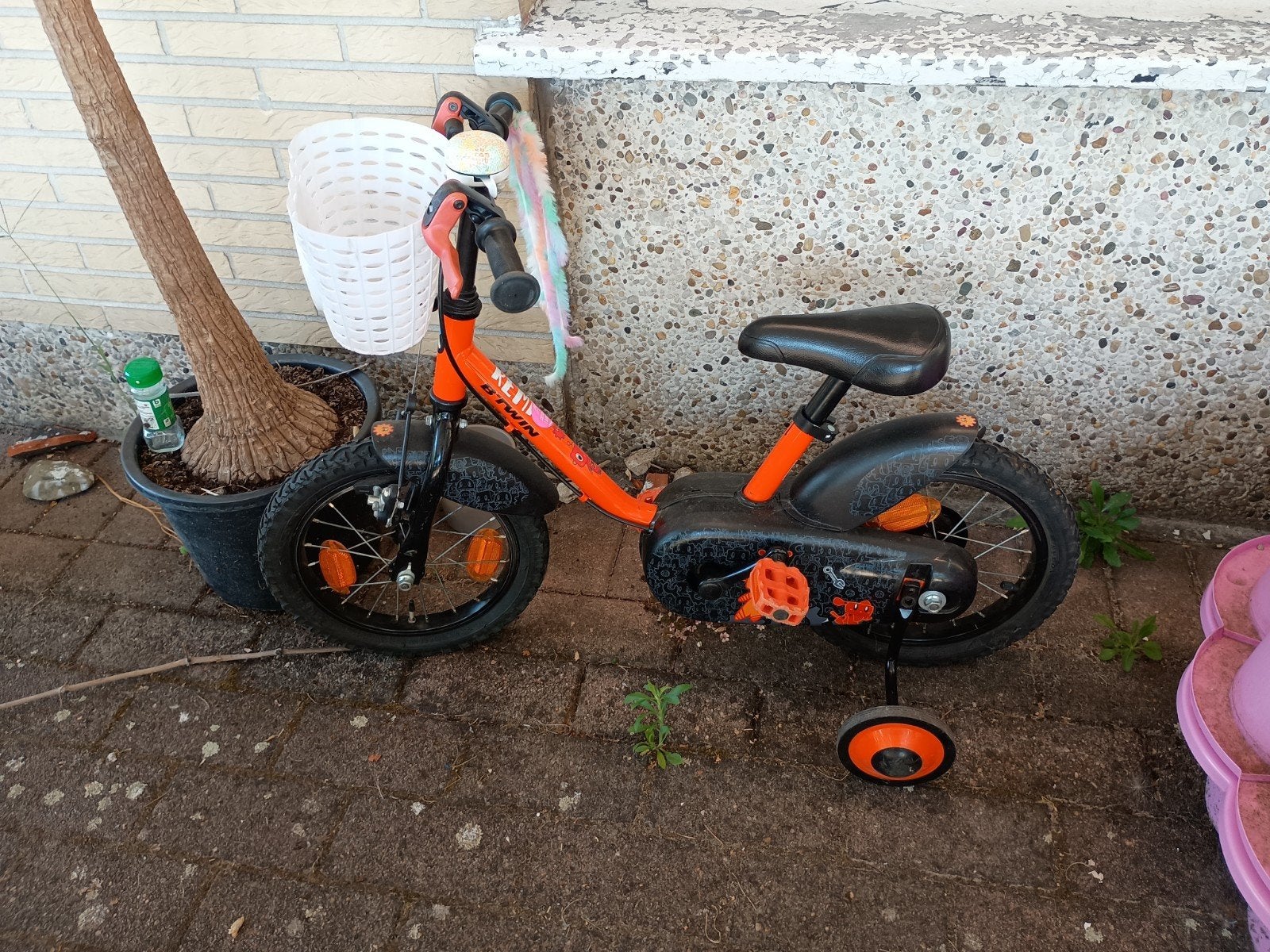 kinderfiets met handvat en zijwieltjes, Fietsen en Brommers, Ophalen