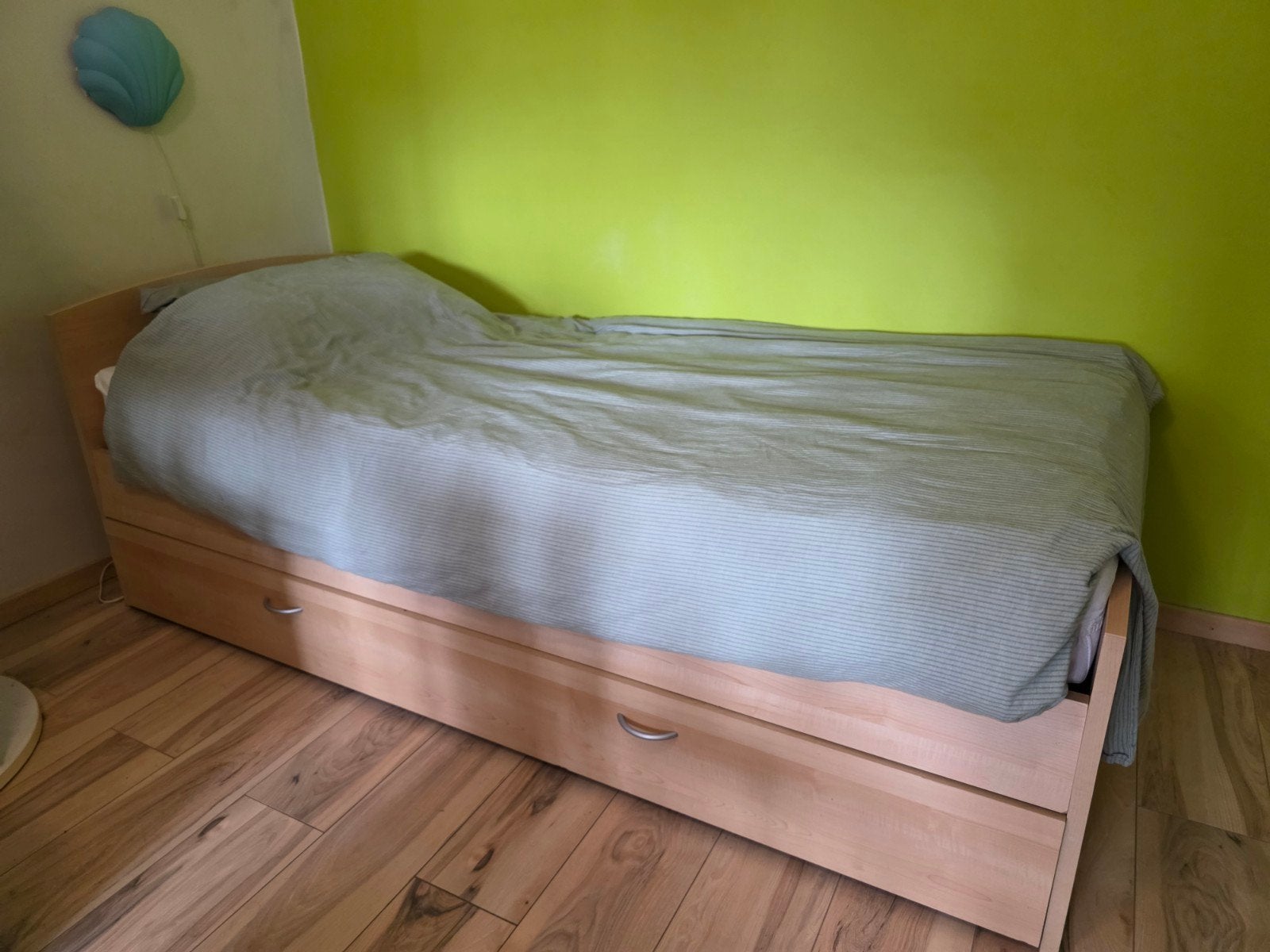 Uitschuifbed / Onderschuifbed 90x200cm, Ophalen, Gebruikt, 90 cm, Beige