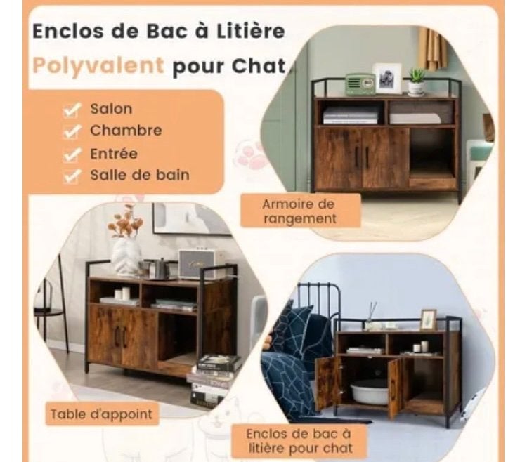 Meuble rangement/litiere/tv, Animaux & Accessoires, Enlèvement, Comme neuf, Fermé