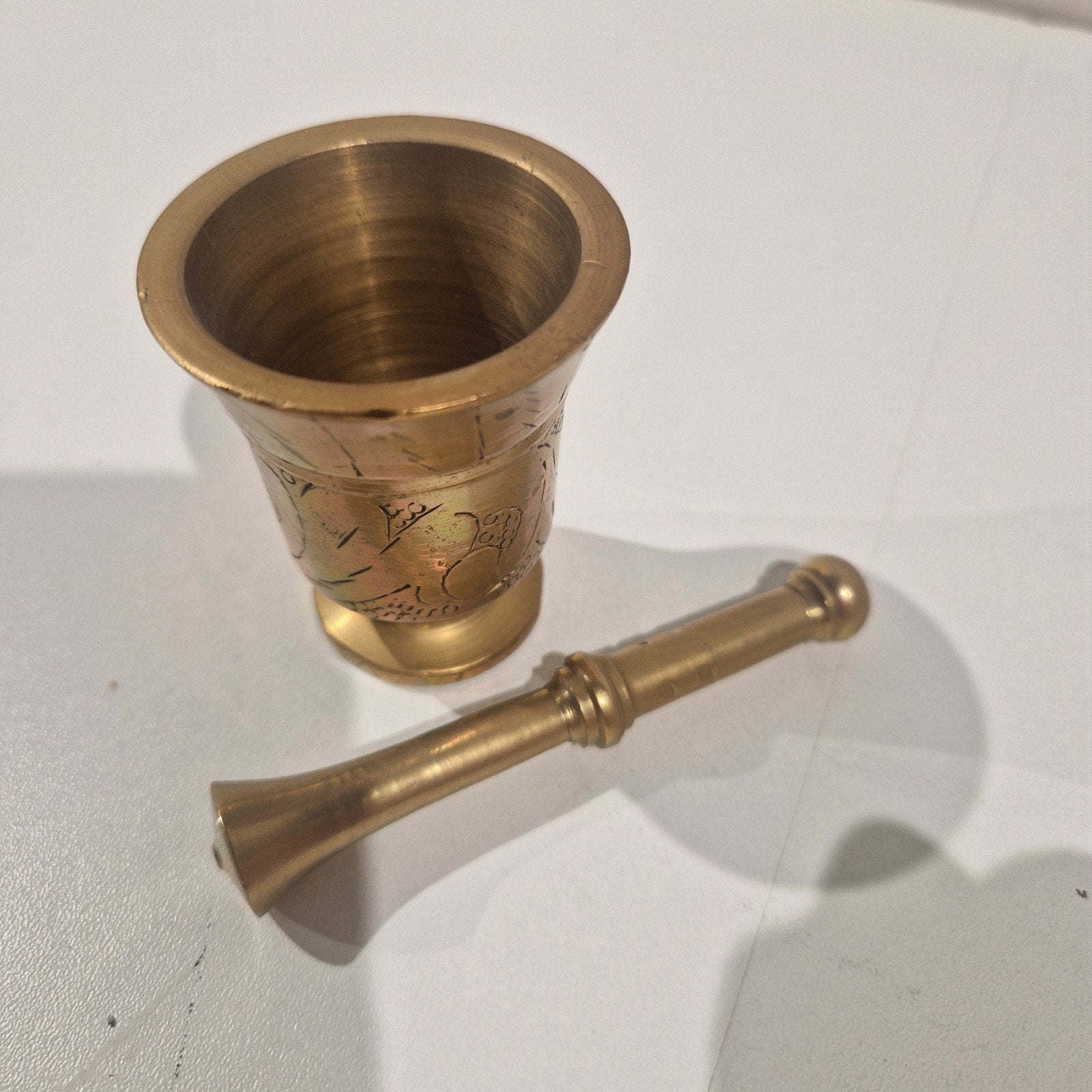 koperen vijzel en stamper ,  apotheker messing, Antiek en Kunst, Ophalen of Verzenden, Brons