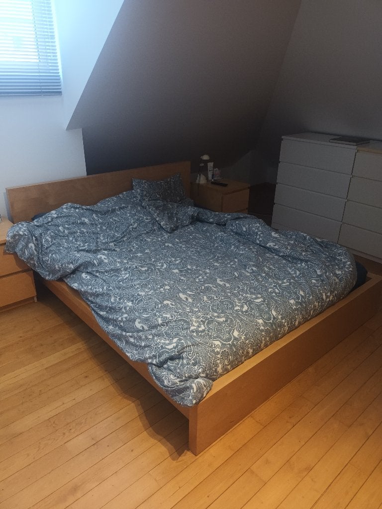 Lit malm 160, Brun, Enlèvement, Utilisé, 200 cm