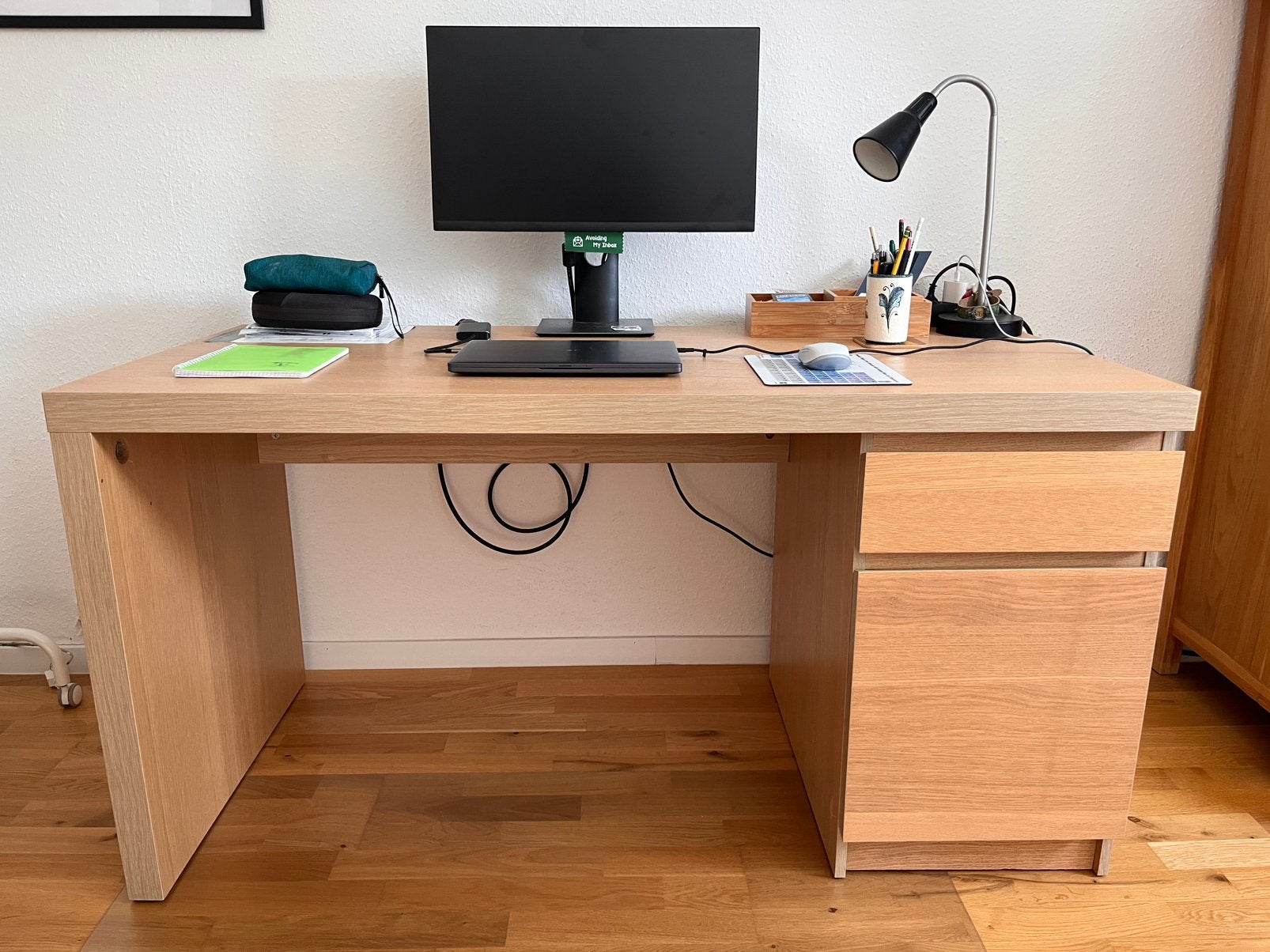 Malm desk ikea, Maison & Meubles, Bureaux, 65 cm, Comme neuf, Enlèvement, IKEA