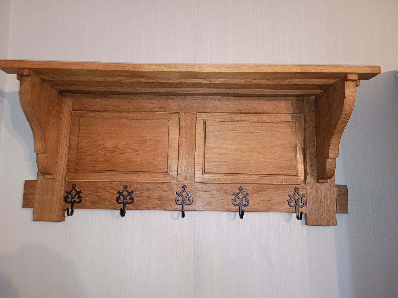 Porte-manteau mural en bois avec 5 crochets., Enlèvement