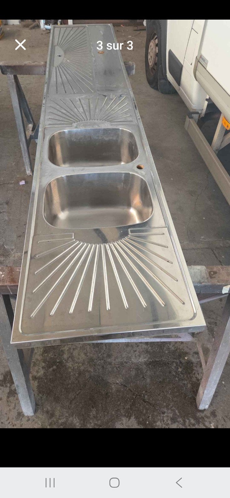 Evier inox horeca, Enlèvement