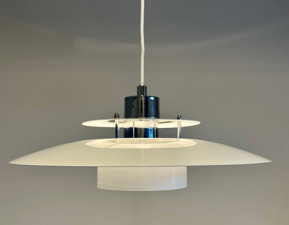 Iconisch vintage Deens Design: Halo "Sørup" Hanglamp, Zo goed als nieuw, Metaal, Mid Century Modern, Deens design, vintage, design, space age