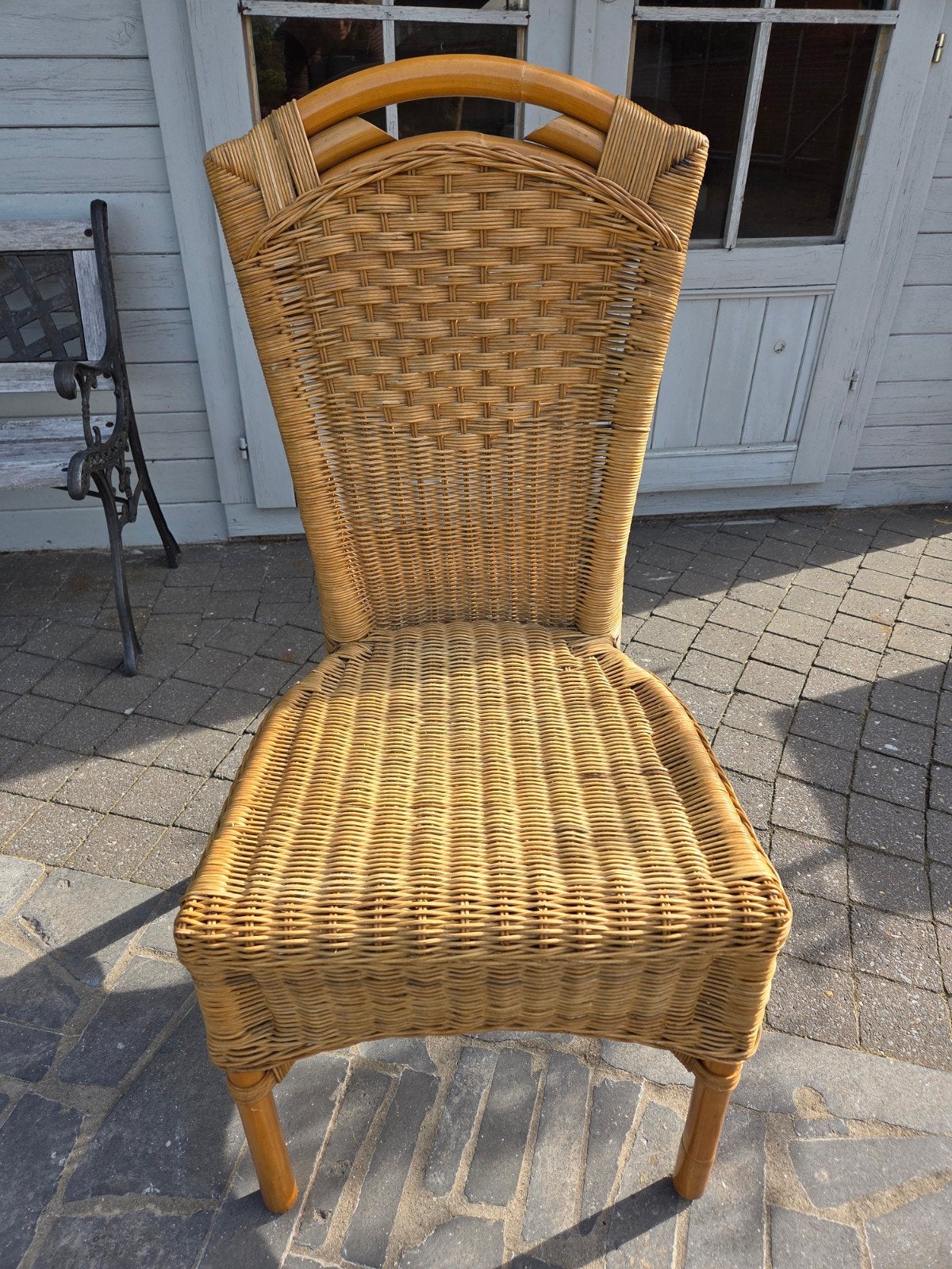 6 rieten stoelen, Tuin en Terras, Ophalen