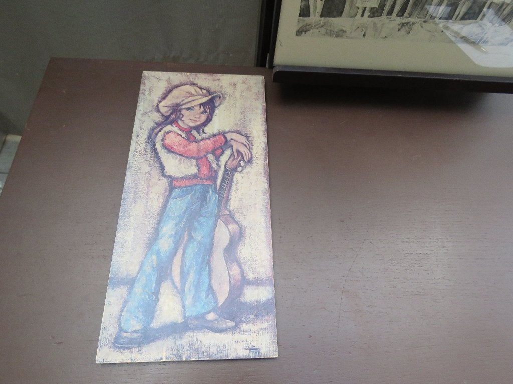 Panel boy des années 1970 avec guitare, Enlèvement ou Envoi