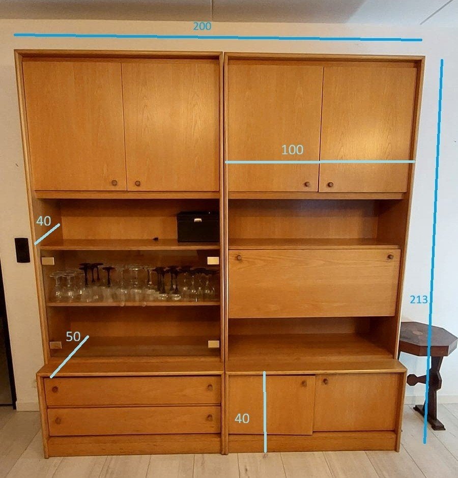 Mooie wandkast, Huis en Inrichting, Ophalen, Gebruikt, 200 cm of meer, 25 tot 50 cm