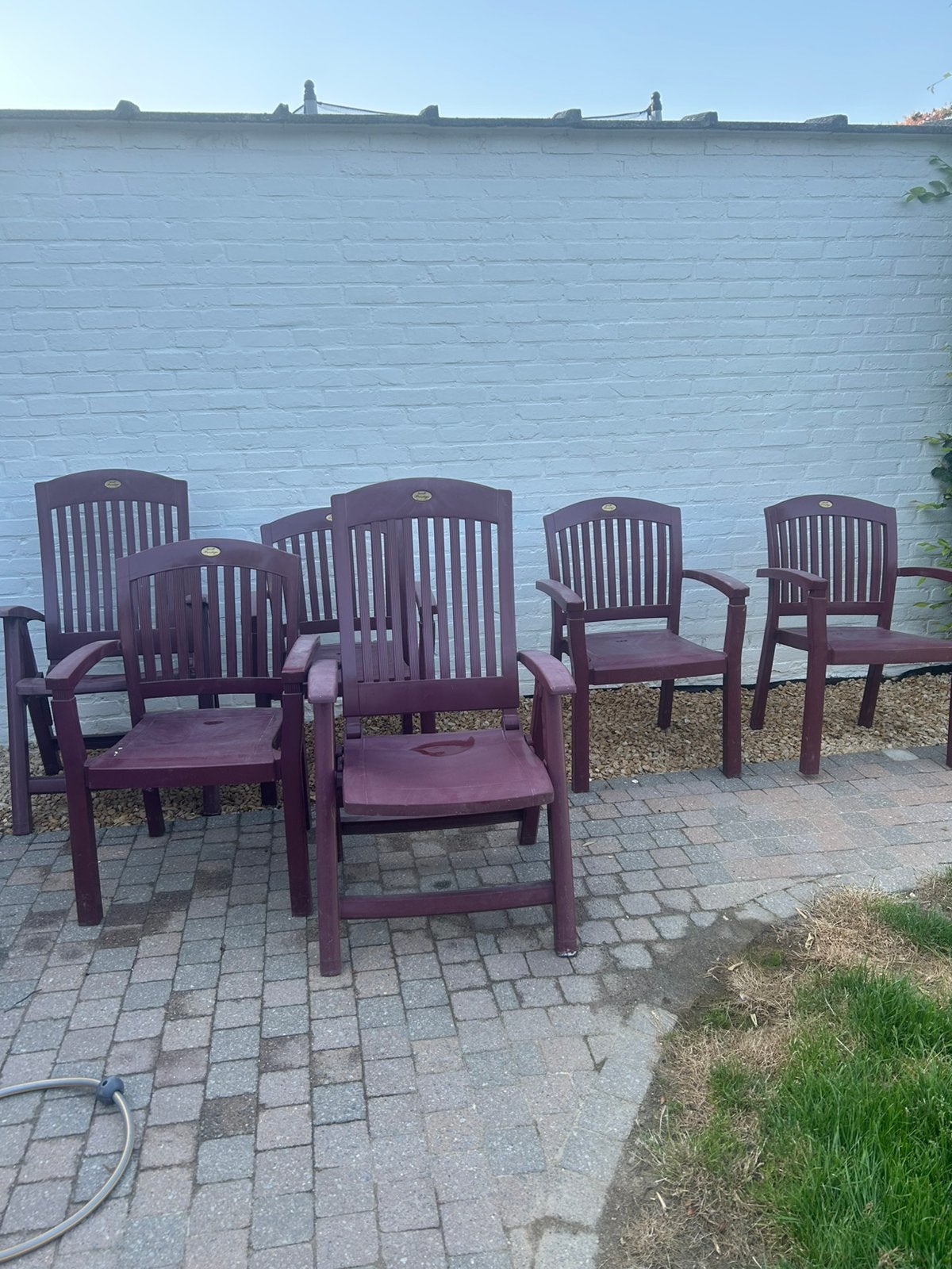 Set tuinstoelen, Ophalen, Kunststof, Gebruikt, 6 zitplaatsen