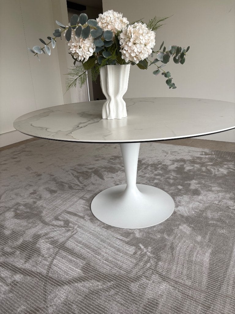 Urgent: table ronde 150 cm céramique ( a Wavre), Maison & Meubles, 100 à 150 cm, Cinq personnes ou plus, Rond, Comme neuf