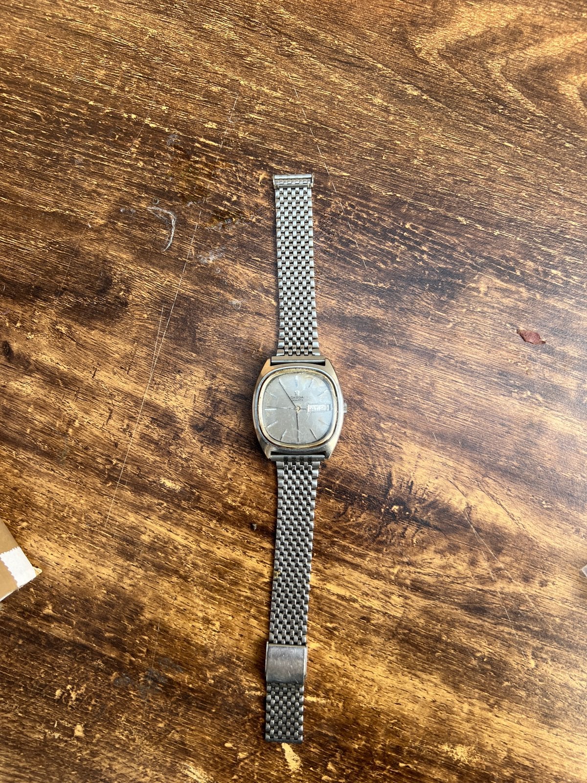 Omega de ville, Handtassen en Accessoires, Horloges | Dames, Overige merken, Staal, Gebruikt, Staal