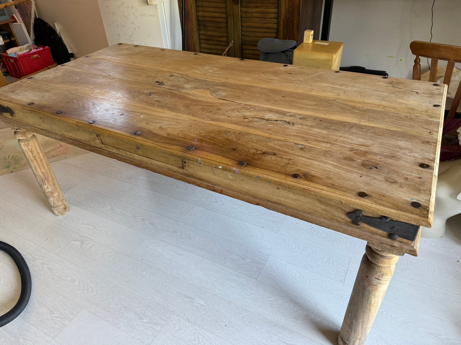 Prachtige volhouten tafel, Huis en Inrichting, Ophalen, Gebruikt, 50 tot 100 cm, 150 tot 200 cm