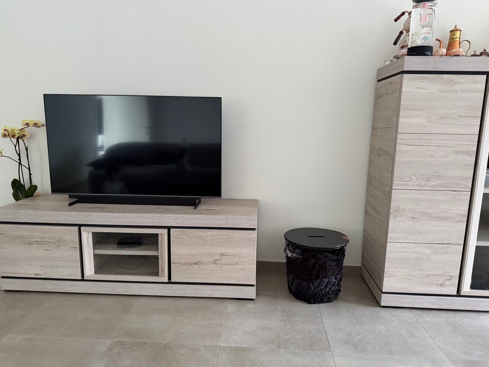 Vitrine + tv meubel, Maison & Meubles, Enlèvement ou Envoi