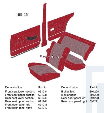 Volvo Bekleding Amazon 4 deurs achterbankhoes SET !zitting+r, Auto-onderdelen, Ophalen of Verzenden, Nieuw, Volvo