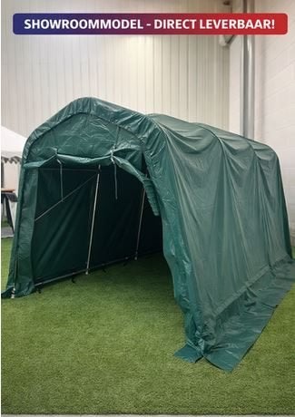 Carport - Opslagtent - 2,40x3,60m GROEN - Showroommodel, Tuin en Terras, Ophalen, Zo goed als nieuw, Overige materialen, Fietsenberging
